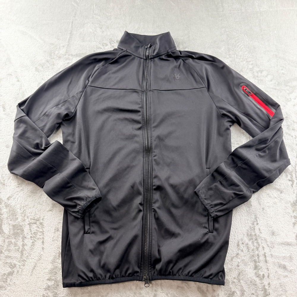 Spyder Active Men's Small Full Zip ProWeb Track Jacket Black Long Sleeve